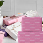 Herzlichen Glückwunsch pink weiß Geschenkpapier
