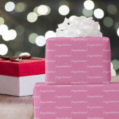 Herzlichen Glückwunsch pink weiß Geschenkpapier