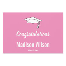 Herzlichen Glückwunsch Pink & White Grad Abschluss