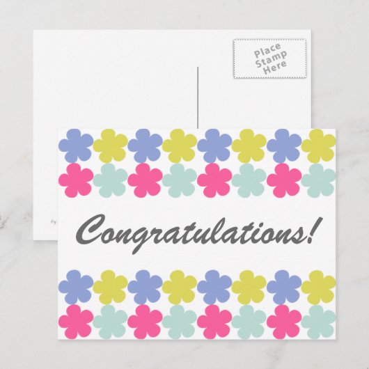 Herzlichen Glückwunsch! Postkarte (Vorne/Hinten)