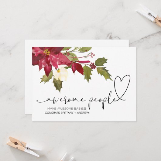 Herzlichen Glückwunsch Predicancy Glückwunschs Wei Karte (Vorderseite/Rückseite Beispiel)