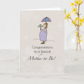 Herzlichen Glückwunsch Pregnancy Umbrella Karte (Gelbe Blume)