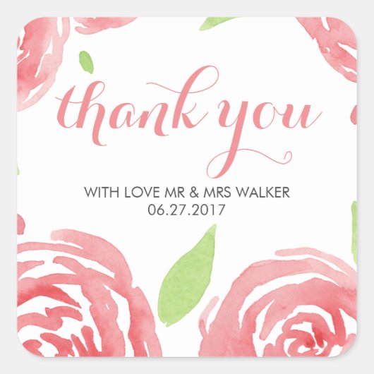 Herzlichen Glückwunsch Quadratischer Aufkleber (Vorderseite)