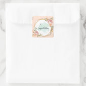 Herzlichen Glückwunsch Quadratischer Aufkleber (Tasche)