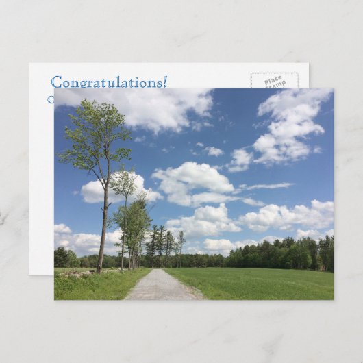 Herzlichen Glückwunsch! Raus aus! Postkarte (Vorne/Hinten)