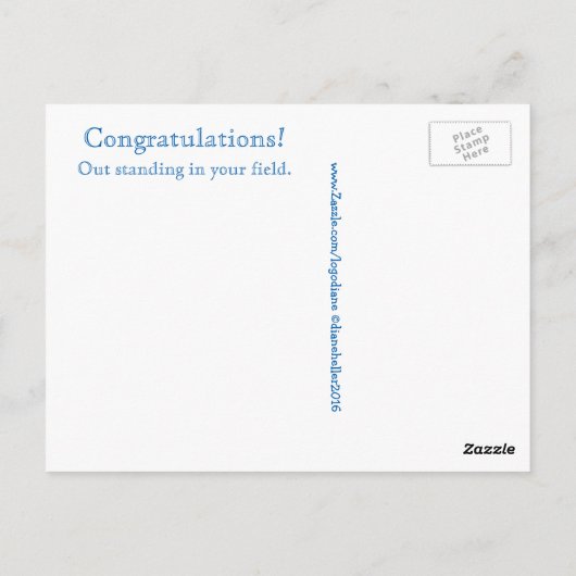 Herzlichen Glückwunsch! Raus aus! Postkarte (Rückseite)