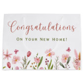 Herzlichen Glückwunsch Realtor Personalisiert Pink Große Geschenktüte (Vorderseite)