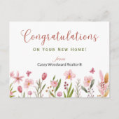 Herzlichen Glückwunsch Realtor Personalisiert Pink Postkarte (Vorderseite)