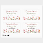 Herzlichen Glückwunsch Realtor Personalisiert Pink Rechteckiger Aufkleber (Blatt)