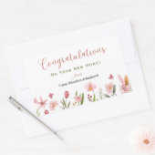 Herzlichen Glückwunsch Realtor Personalisiert Pink Rechteckiger Aufkleber (Umschlag)