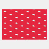 Herzlichen Glückwunsch Red & White Grad Graduierun Geschenkpapier Set (Vorderseite 3)