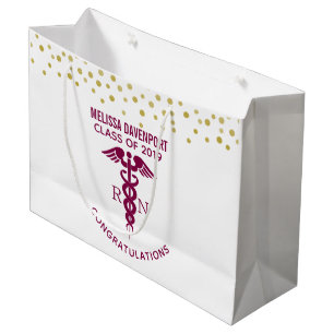 Herzlichen Glückwunsch RN Nurse Graduate Red Caduc Große Geschenktüte