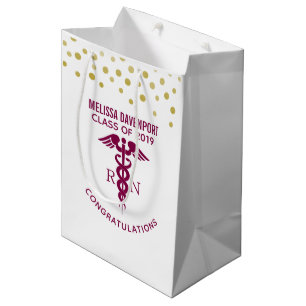 Herzlichen Glückwunsch RN Nurse Graduate Red Caduc Mittlere Geschenktüte