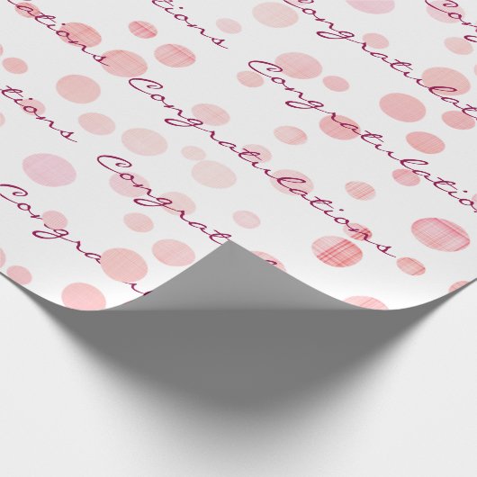 Herzlichen Glückwunsch Rosa Karierte Punkte auf We Geschenkpapier (Ecke)