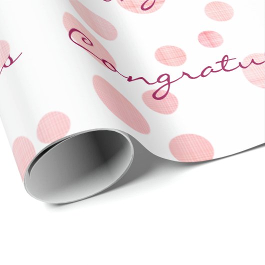 Herzlichen Glückwunsch Rosa Karierte Punkte auf We Geschenkpapier (Rolleneckpunkt)