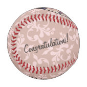 Herzlichen Glückwunsch Rosa Ornamente Abschluss Fo Baseball (Vorderseite Links)