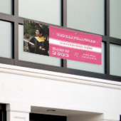 Herzlichen Glückwunsch Rosa und Weiße Monogramm Banner (Äußeres Gebäude)