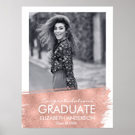 Herzlichen Glückwunsch Rose Gold Foto Abschluss Si Poster