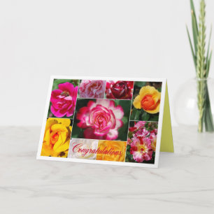 Herzlichen Glückwunsch Rosen Collage Yellow Interi Karte