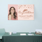 Herzlichen Glückwunsch Rosen Gold Pink Foto Abschl Banner (Messeveranstaltung)