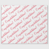 Herzlichen Glückwunsch Rote Schrift Hochzeits-Baby Geschenkpapier (Flach)