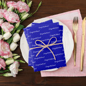 Herzlichen Glückwunsch Royblau weiß Geschenkpapier Set