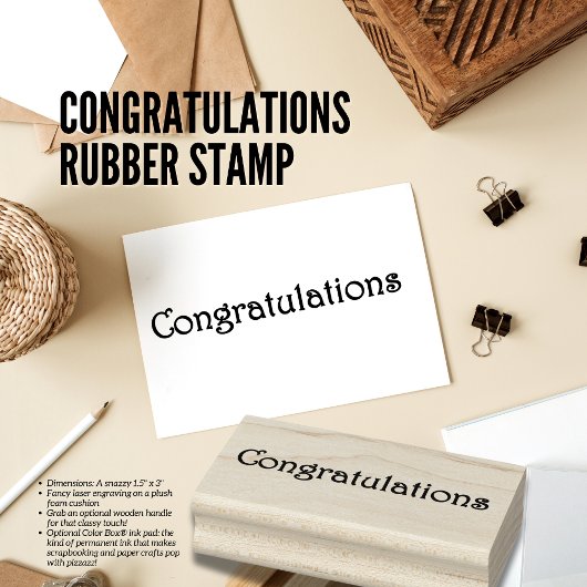 Herzlichen Glückwunsch Rubber Briefmarke Gummistempel