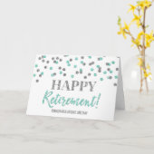 Herzlichen Glückwunsch Ruhestand Turquoise Silver Karte (Gelbe Blume)