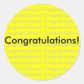 Herzlichen Glückwunsch! Runder Aufkleber (Vorderseite)
