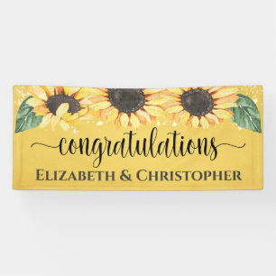 Herzlichen Glückwunsch Rustic Floral Sonnenblume H Banner