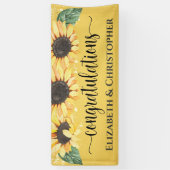 Herzlichen Glückwunsch Rustic Floral Sonnenblume H Banner (Vertikal)
