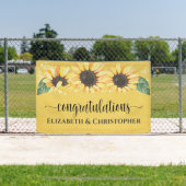 Herzlichen Glückwunsch Rustic Sonnenblumen Hochzei Banner (InSitu)
