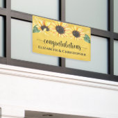 Herzlichen Glückwunsch Rustic Sonnenblumen Hochzei Banner (Äußeres Gebäude)