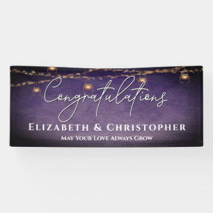 Herzlichen Glückwunsch Rustic Teelight Engagement  Banner