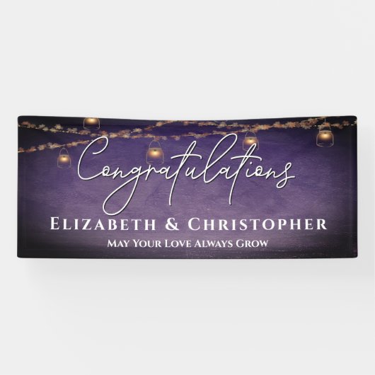 Herzlichen Glückwunsch Rustic Teelight Engagement  Banner (Horizontal)