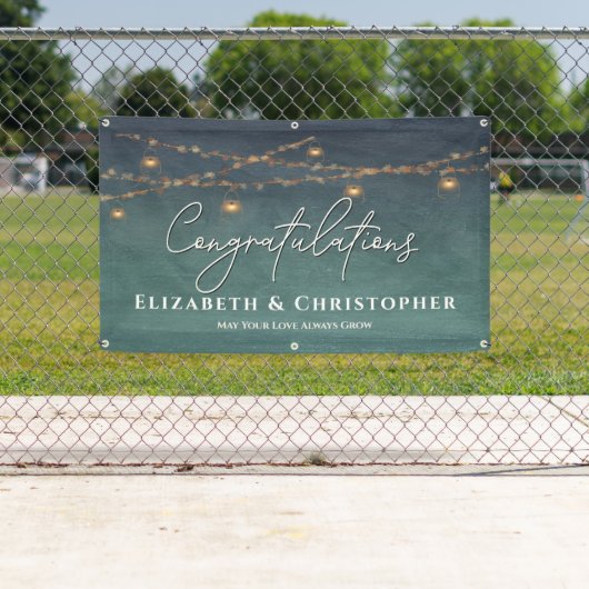 Herzlichen Glückwunsch Rustic Teelight Engagement Banner (Insitu)
