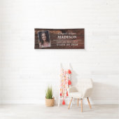 Herzlichen Glückwunsch Rustic Wood Abschluss Foto Banner (Insitu)