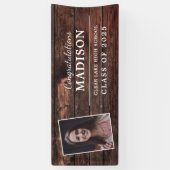 Herzlichen Glückwunsch Rustic Wood Abschluss Foto Banner (Vertikal)
