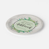 Herzlichen Glückwunsch Rustic Wood & Eukalyptus Bo Pappteller (Schrägansicht)