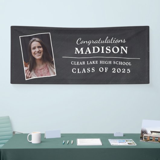 Herzlichen Glückwunsch Rustikales Chalk Abschluss  Banner (Messe)