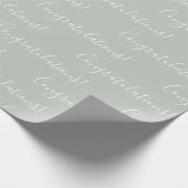 Herzlichen Glückwunsch Sage Green Elegant Geschenkpapier (Ecke)