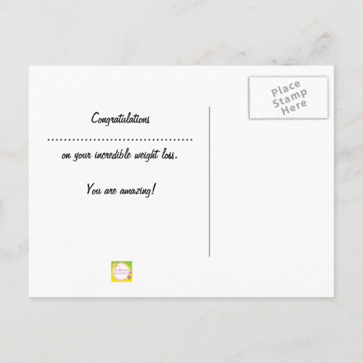 Herzlichen Glückwunsch Schlanker Club Gewicht Verl Postkarte (Rückseite)