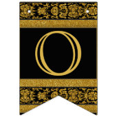 Herzlichen Glückwunsch - Schwarz und Gold Wimpelkette (Zweite Fahne)