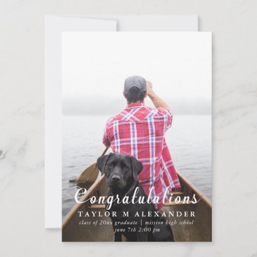 Herzlichen Glückwunsch Schwarz und Weiß Geometrisc Ankündigung (Vorderseite)