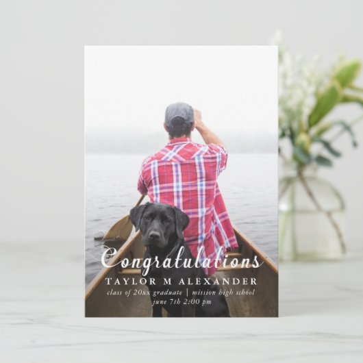 Herzlichen Glückwunsch Schwarz und Weiß Geometrisc Ankündigung (Stehend Vorderseite)