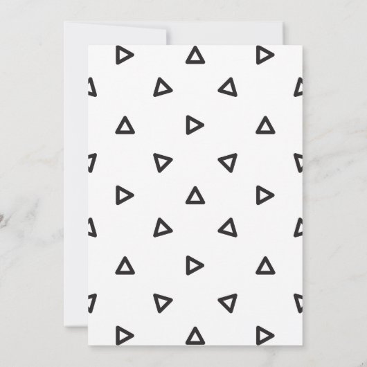 Herzlichen Glückwunsch Schwarz und Weiß Geometrisc Ankündigung (Rückseite)