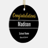 Herzlichen Glückwunsch Schwarz-weiß & Gold für den Keramik Ornament (Rechts)