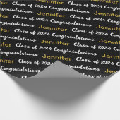 Herzlichen Glückwunsch Schwarz-weiße Goldklasse 20 Geschenkpapier (Ecke)