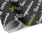 Herzlichen Glückwunsch Schwarz-weiße Goldklasse 20 Geschenkpapier (Rolleneckpunkt)