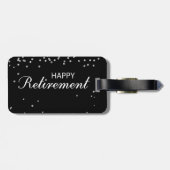 Herzlichen Glückwunsch Schwarz zu Silver Spark Gepäckanhänger (Rückseite horizontal)